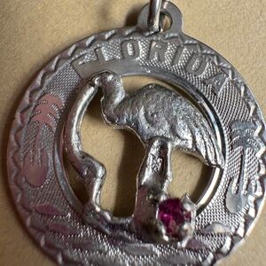 Vintage Florida flamingo Sterling charm